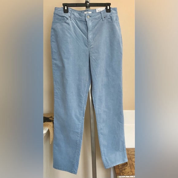CROFT & BARROW WOMEN'S PANTS SIZE 14 LIGHT BLUE CORDUROY STRAIGHT LEG MID RISE - Picture 7 of 11